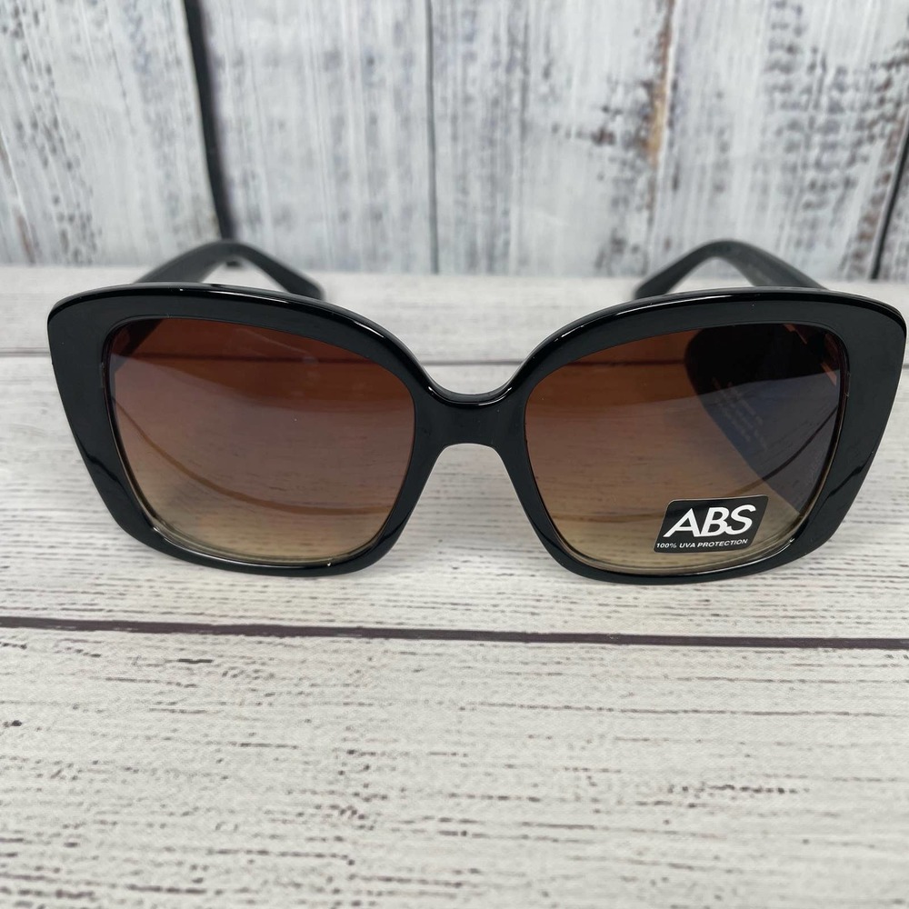 ABS Allen B. Schwartz (Platinum) Large Oversized Black Fashion Sunglasses (NWT)